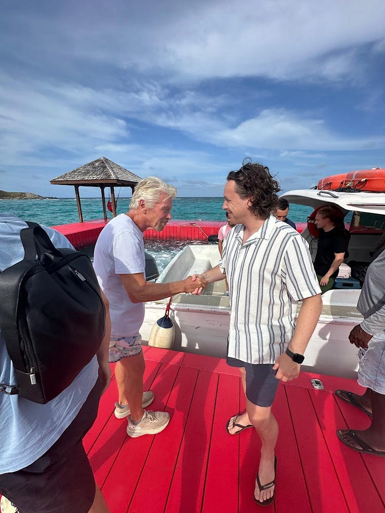 Arrival on Necker Island